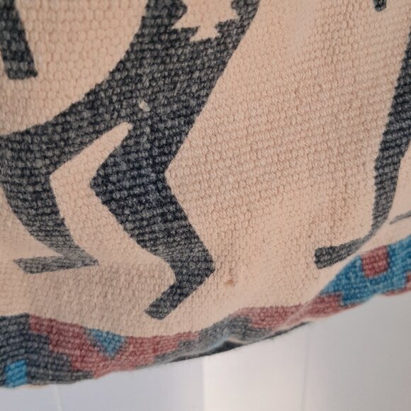 VTG 90's Kokopelli Southwestern Woven Bookbag Tote - Picture 5 of 12